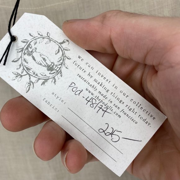 The Podolls | Size S. Tan 100% Linen Tunic Blouse - Picture 6 of 8